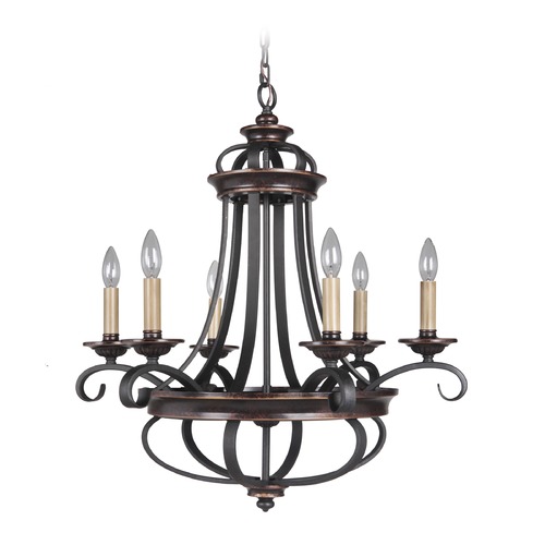 Craftmade Lighting Stafford 26-Inch Aged Bronze & Textured Black Chandelier by Craftmade Lighting 38726-AGTB