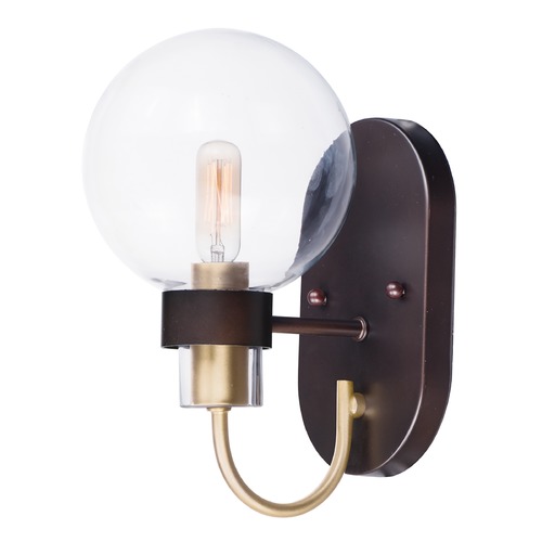 Maxim Lighting Bauhaus Bronze & Satin Brass Sconce by Maxim Lighting 30511CLBZSBR