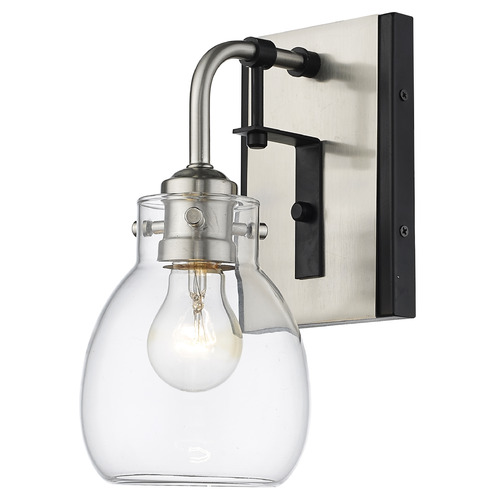 Z-Lite Kraken Matte Black & Brushed Nickel Sconce by Z-Lite 466-1S-MB-BN