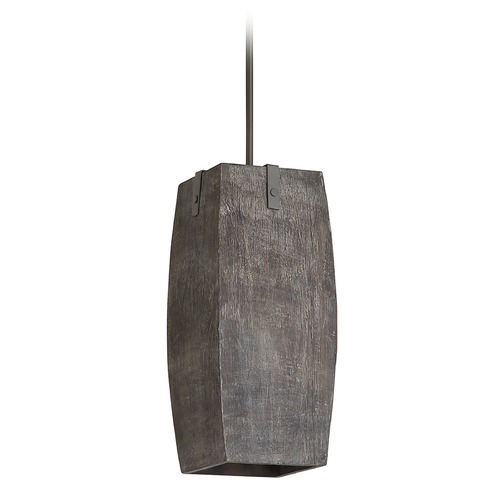 Capital Lighting Ashton Wood Pendant in Carbon Grey & Iron Silk by Capital Lighting 335814CI