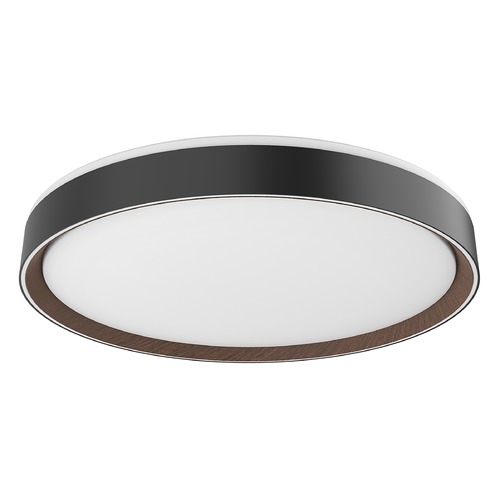 Kuzco Lighting Essex 19.75-Inch LED Flush Mount Ceiling Light in Black & Walnut by Kuzco Lighting FM43920-BK/WT