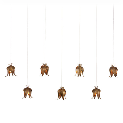 Currey and Company Lighting Currey and Company Iota Antique Brass & Silver Multi-Light Pendant 9000-1070