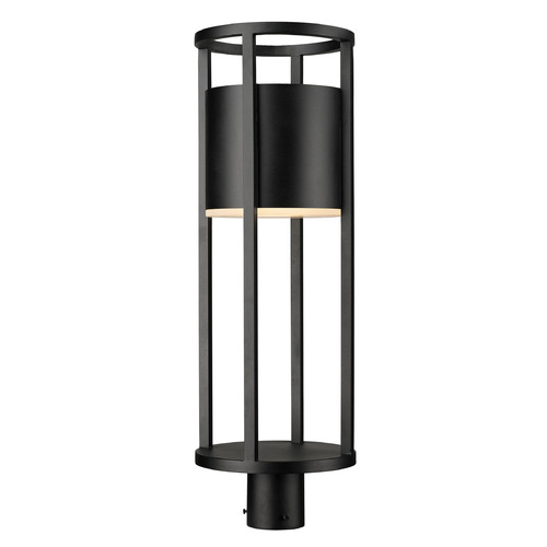 Z-Lite Luca Black LED Post Light by Z-Lite 517PHB-BK-LED