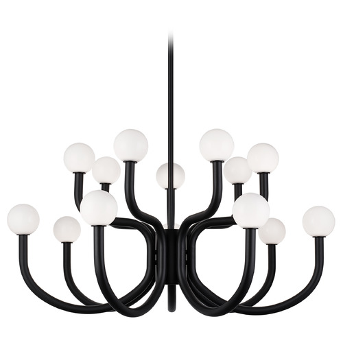 Matteo Lighting Matteo Lighting Joelle Matte Black LED Chandelier C34214MBOP