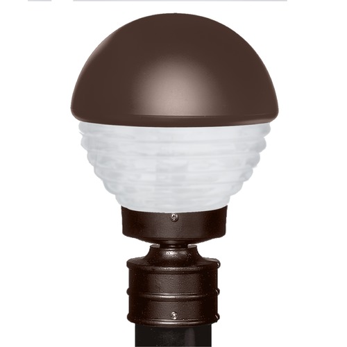Frosted Ribbed Glass Post Light Bronze Costaluz by Besa Lighting