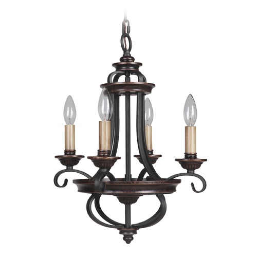 Craftmade Lighting Stafford 15-Inch Aged Bronze & Textured Black Chandelier by Craftmade Lighting 38724-AGTB