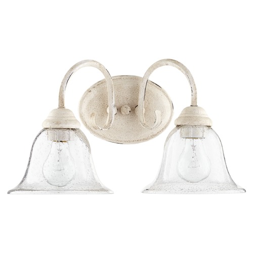 Seeded Glass Bathroom Light White by Quorum Lighting