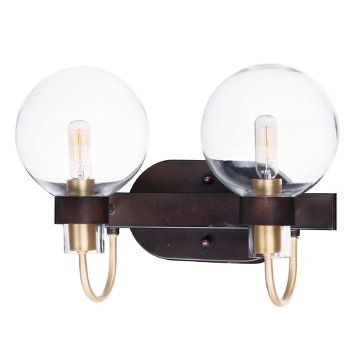 Maxim Lighting Bauhaus Bronze & Satin Brass Bathroom Light by Maxim Lighting 30512CLBZSBR