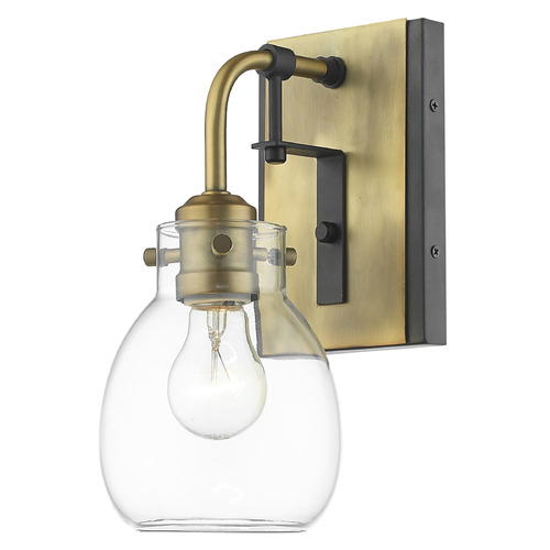 Z-Lite Kraken Matte Black & Olde Brass Sconce by Z-Lite 466-1S-MB-OBR