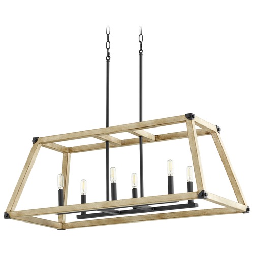 Alpine Noir & Driftwood Pendant by Quorum Lighting