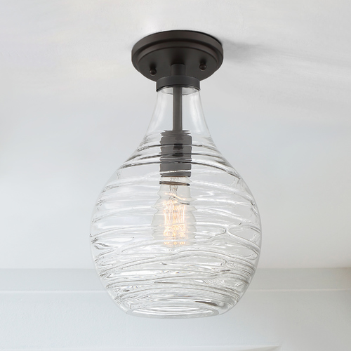 Genie Semi-Flush Mount in Old Bronze by Quoizel Lighting