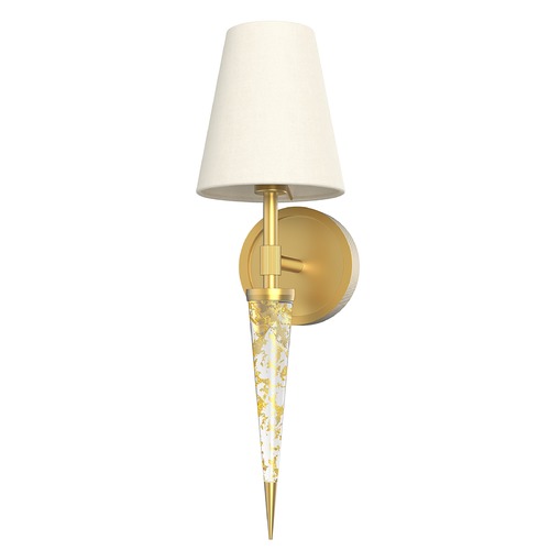 Kimpton 17-Inch Vintage Brass & Gold Flake Sconce by Alora Lighting