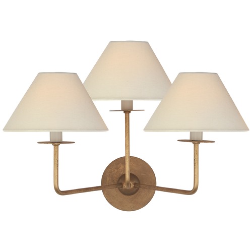 Niermann Weeks Kelley Triple Sconce in Gilded Iron by Visual Comfort Signature