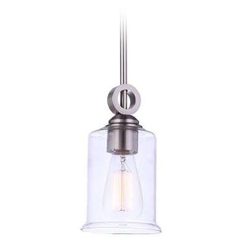 Romero Brushed Polished Nickel Mini Pendant by Craftmade Lighting