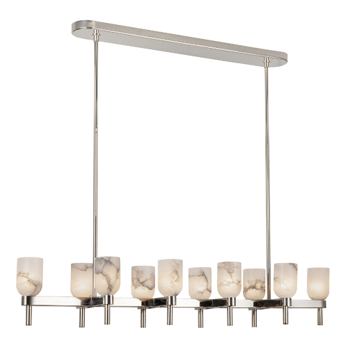 Lucian Linear Chandelier in Polished Nickel by Alora Lighting