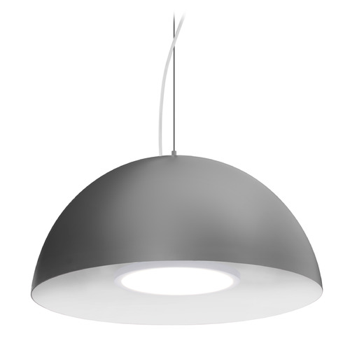 Besa Lighting Besa Lighting Flux Satin Nickel LED Pendant Light with Bowl / Dome Shade 1KX-FLUX-LED-SN