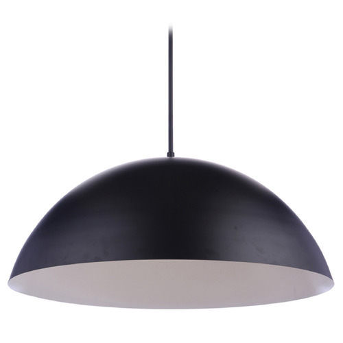 Craftmade Lighting Sculptural Statement Flat Black LED Pendant Light with Bowl / Dome Shade