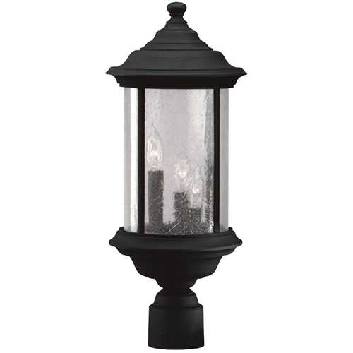 Dolan Designs Lighting Seeded Glass Outdoor Post Light Black 20-1/2-Inch Dolan Designs 918-50