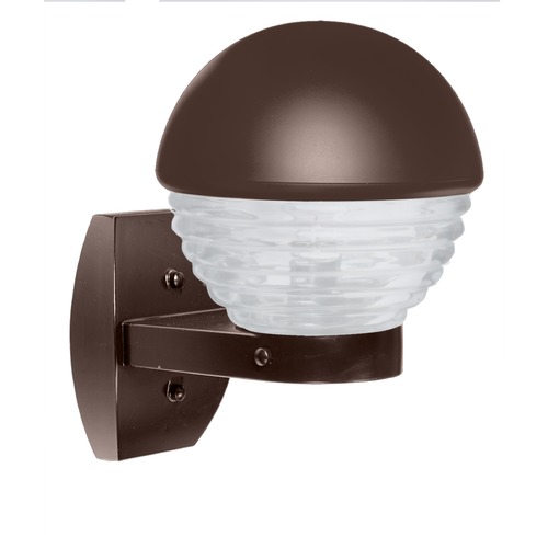 Frosted Ribbed Glass Outdoor Wall Light Bronze Costaluz by Besa Lighting