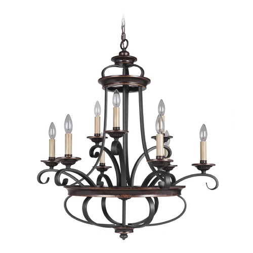 Craftmade Lighting Stafford 30.50-Inch Aged Bronze & Textured Black Chandelier by Craftmade Lighting 38729-AGTB