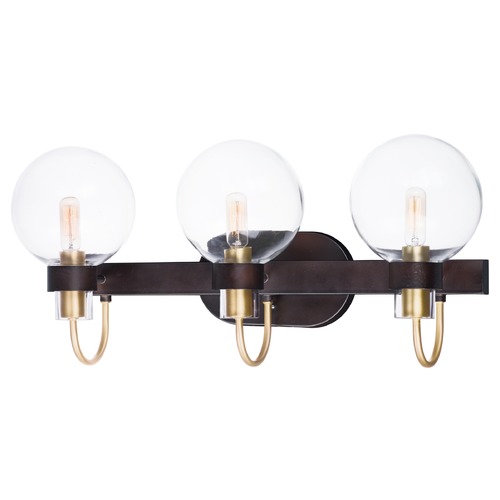 Bauhaus Bronze & Satin Brass Bathroom Light by Maxim Lighting