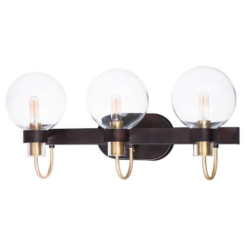 Maxim Lighting Bauhaus Bronze & Satin Brass Bathroom Light by Maxim Lighting 30513CLBZSBR