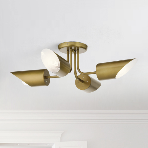 Kichler Lighting Trentino 28-Inch Natural Brass Semi-Flush Mount by Kichler Lighting 52164NBR