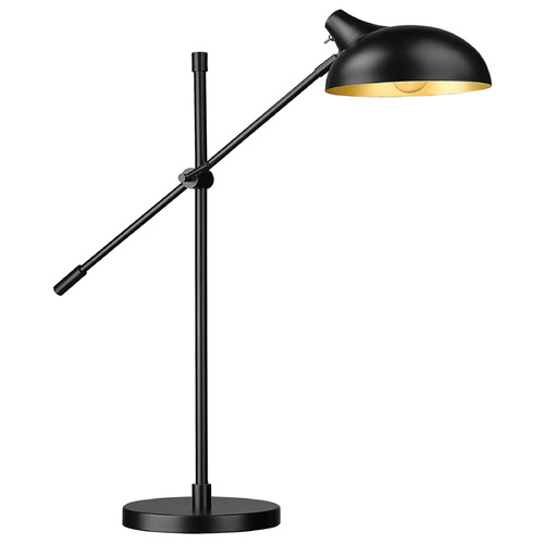 Bellamy Matte Black & Gold Swing Arm Lamp by Z-Lite
