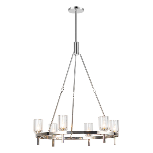 Alora Lighting Lucian 31.50-Inch Chandelier in Polished Nickel by Alora Lighting CH338632PNCC