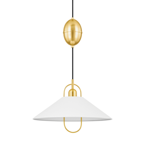 Mariel Pendant in Aged Brass & Soft White by Mitzi by Hudson Valley