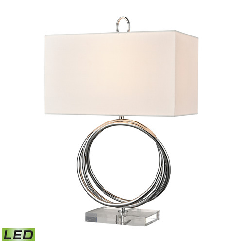 Elk Lighting Elk Lighting Eero Chrome & Clear LED Table Lamp with Rectangle Shade H0019-8557-LED