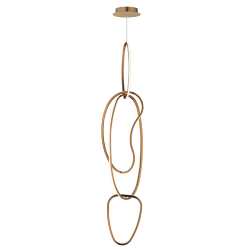 Unity Vertical LED Pendant in Brushed Champagne by ET2 Lighting
