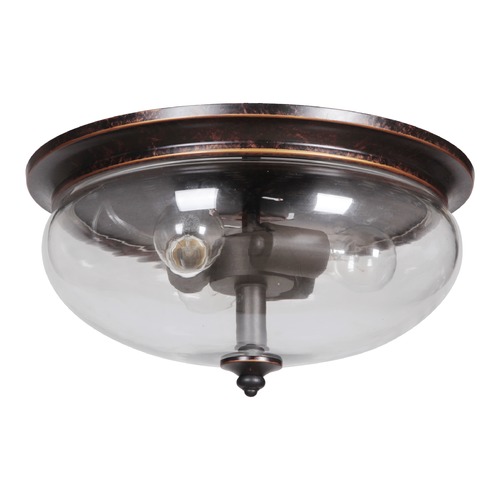 Stafford 15-Inch Aged Bronze & Textured Black Flush Mount by Craftmade Lighting