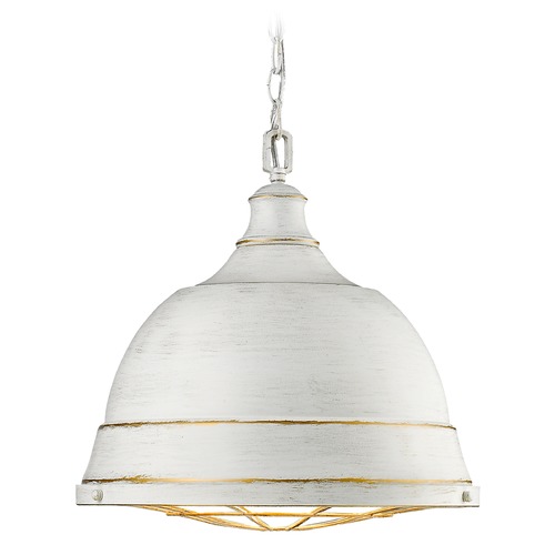 Golden Lighting Bartlett French White Pendant by Golden Lighting 7312-L FW