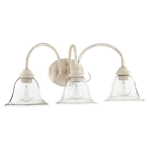 Quorum Lighting Seeded Glass Bathroom Light White by Quorum Lighting 5110-3-170