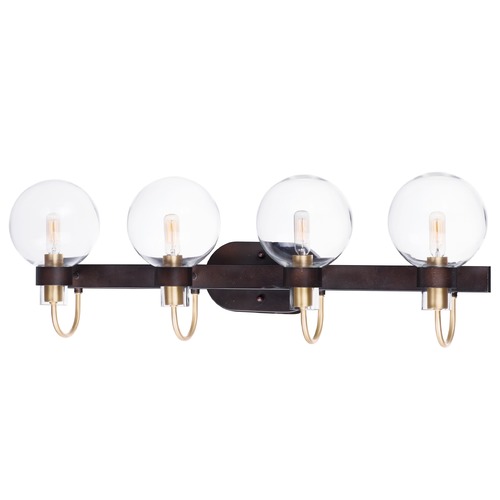 Bauhaus Bronze & Satin Brass Bathroom Light by Maxim Lighting
