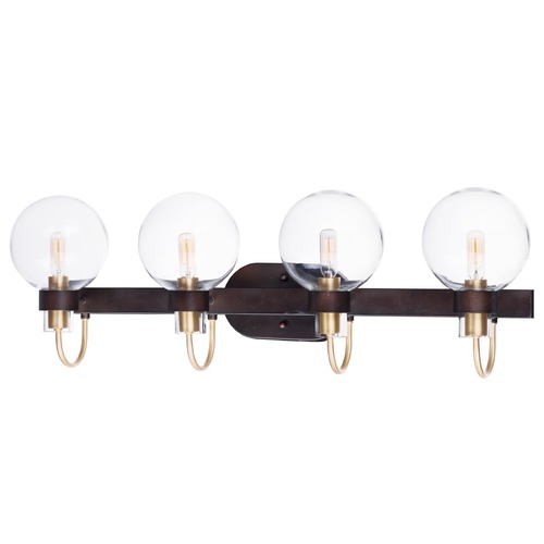 Maxim Lighting Bauhaus Bronze & Satin Brass Bathroom Light by Maxim Lighting 30514CLBZSBR