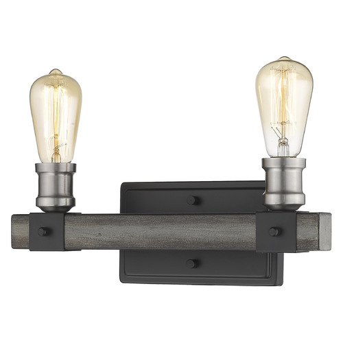 Z-Lite Kirkland Ashen Barnboard Bathroom Light by Z-Lite 472-2V-ABB