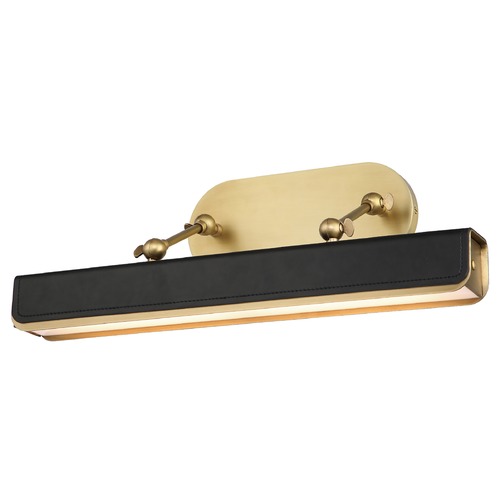 Alora Lighting Valise 19.75-Inch LED Picture Light in Vintage Brass with Tuxedo Leather by Alora Lighting PL307919VBTL