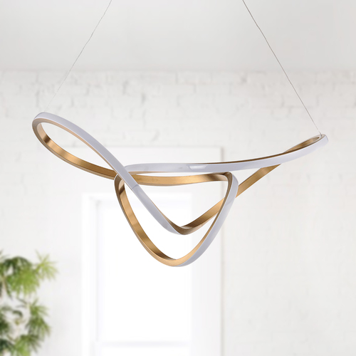 Perpetual 46-Inch LED Pendant in Brushed Champagne by ET2 Lighting