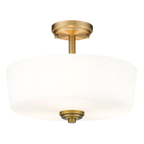 Z-Lite Arlington Heritage Brass Semi-Flush Mount by Z-Lite 220SF3-HBR