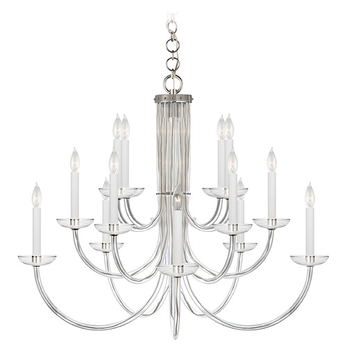 Visual Comfort Signature Collection Aerin Wharton Chandelier in Polished Nickel by Visual Comfort Signature ARN5116PNCG