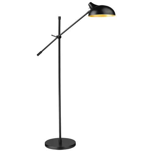 Bellamy Matte Black & Gold Swing Arm Lamp by Z-Lite