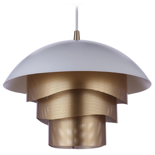 Craftmade Lighting Sculptural Statement LED Pendant in White & Matte Gold by Craftmade P1011MWWMG-LED