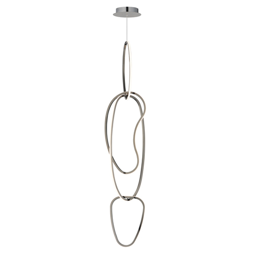 Unity Vertical LED Pendant in Black Chrome by ET2 Lighting