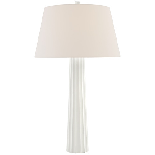Fluted Spire Large Cordless Table Lamp Plaster White