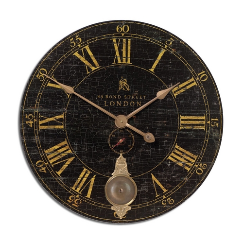 Clock in Weathered Crackle Finish