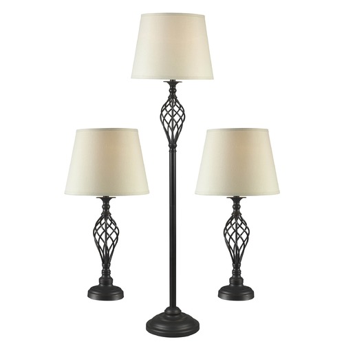 Kenroy Home Lighting Table and Floor Lamp Set in Oil Rubbed Bronze Finish 32190ORB