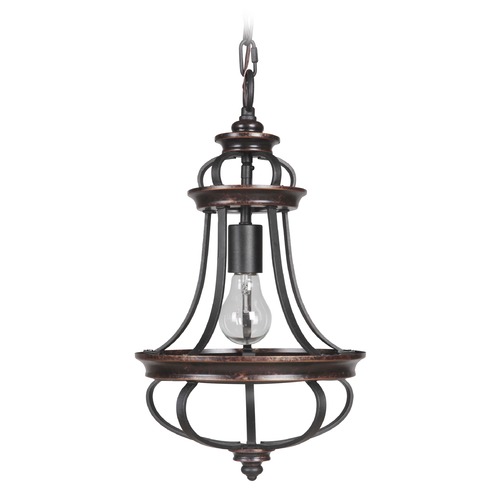 Craftmade Lighting Stafford 10-Inch Aged Bronze & Textured Black Pendant by Craftmade Lighting 38791-AGTB