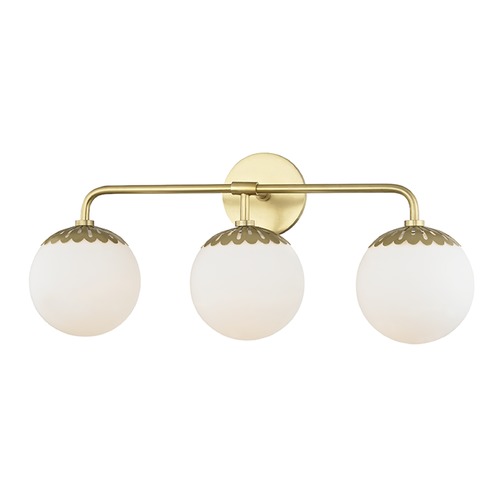 Mitzi by Hudson Valley Paige Aged Brass Bathroom Light by Mitzi by Hudson Valley H193303-AGB